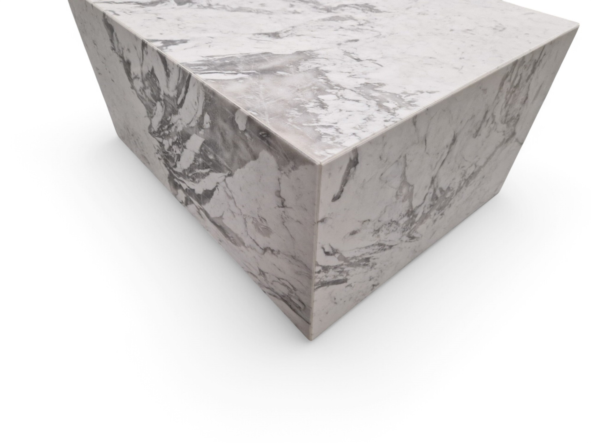 Witte marmeren salontafel “kubus” - Afbeelding 4