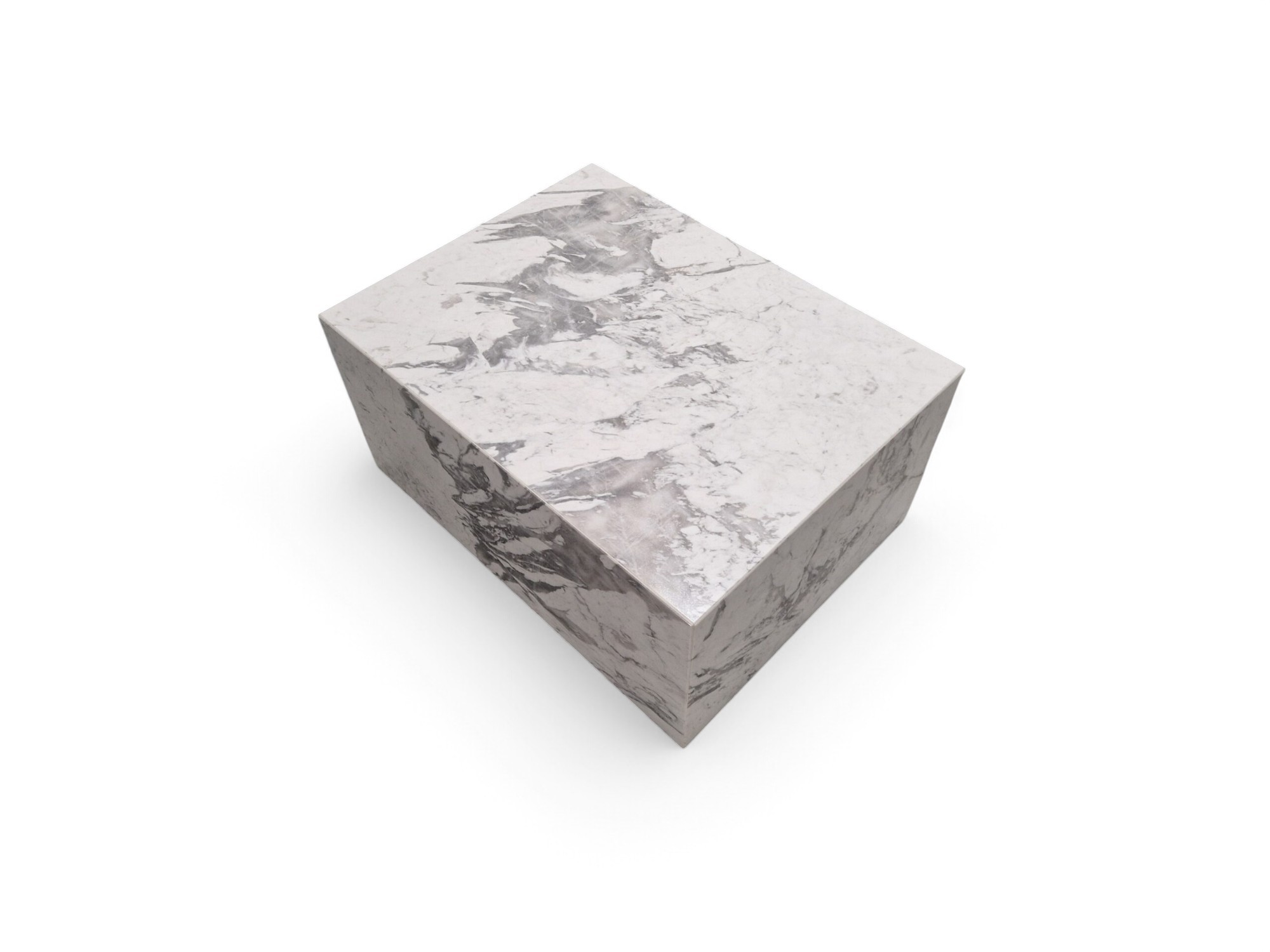 Witte marmeren salontafel “kubus” - Afbeelding 3