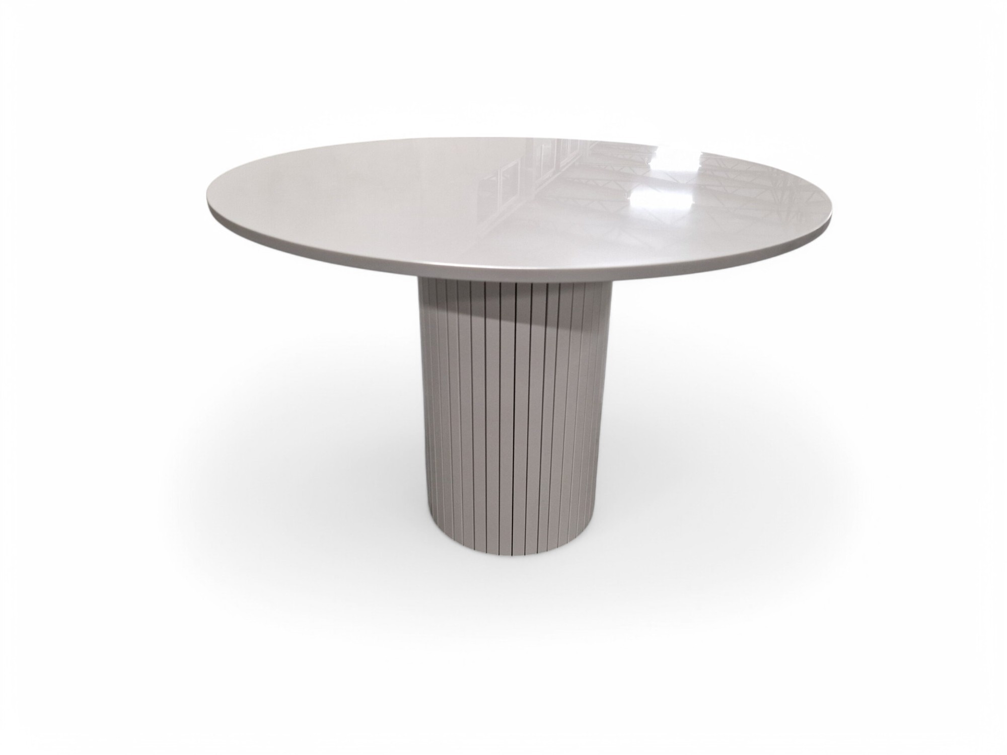 Ronde stenen tafel van wit composiet - Afbeelding 2