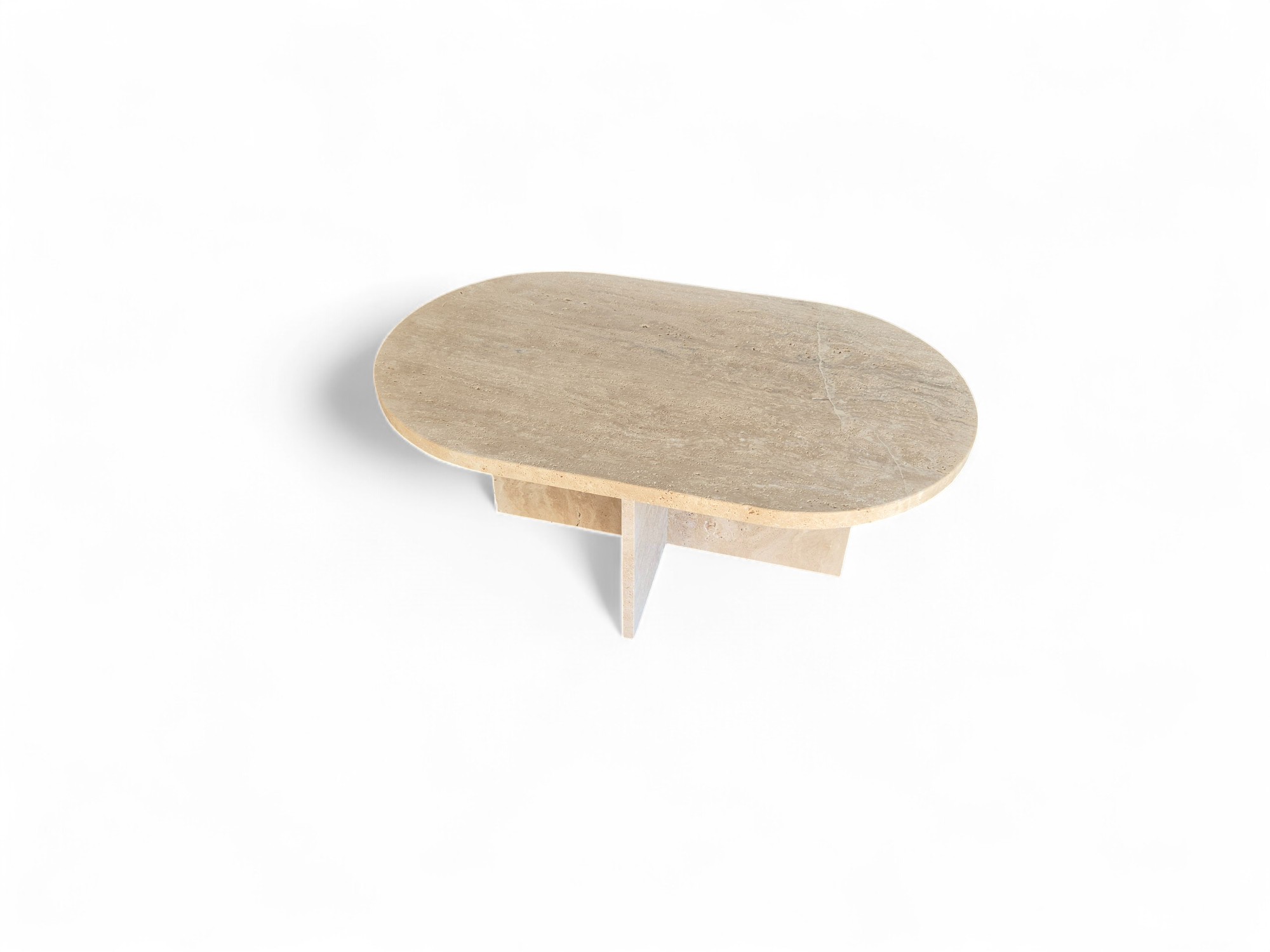 Ovale beige salontafel - Afbeelding 7