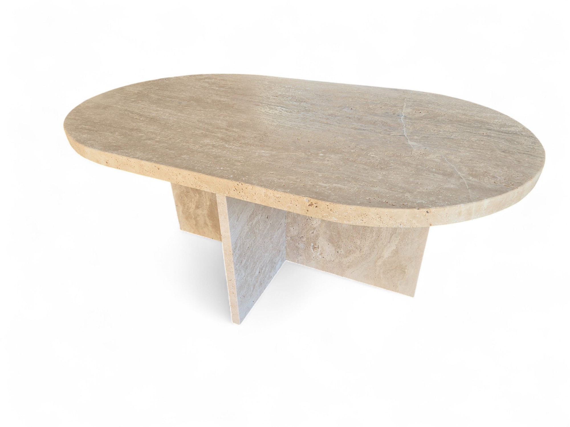 Ovale beige salontafel - Afbeelding 6