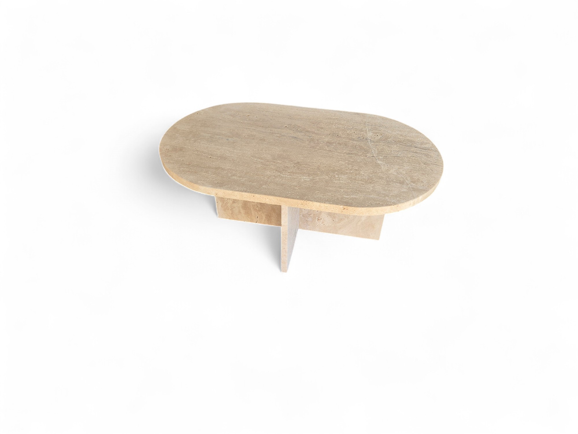 Ovale beige salontafel - Afbeelding 5