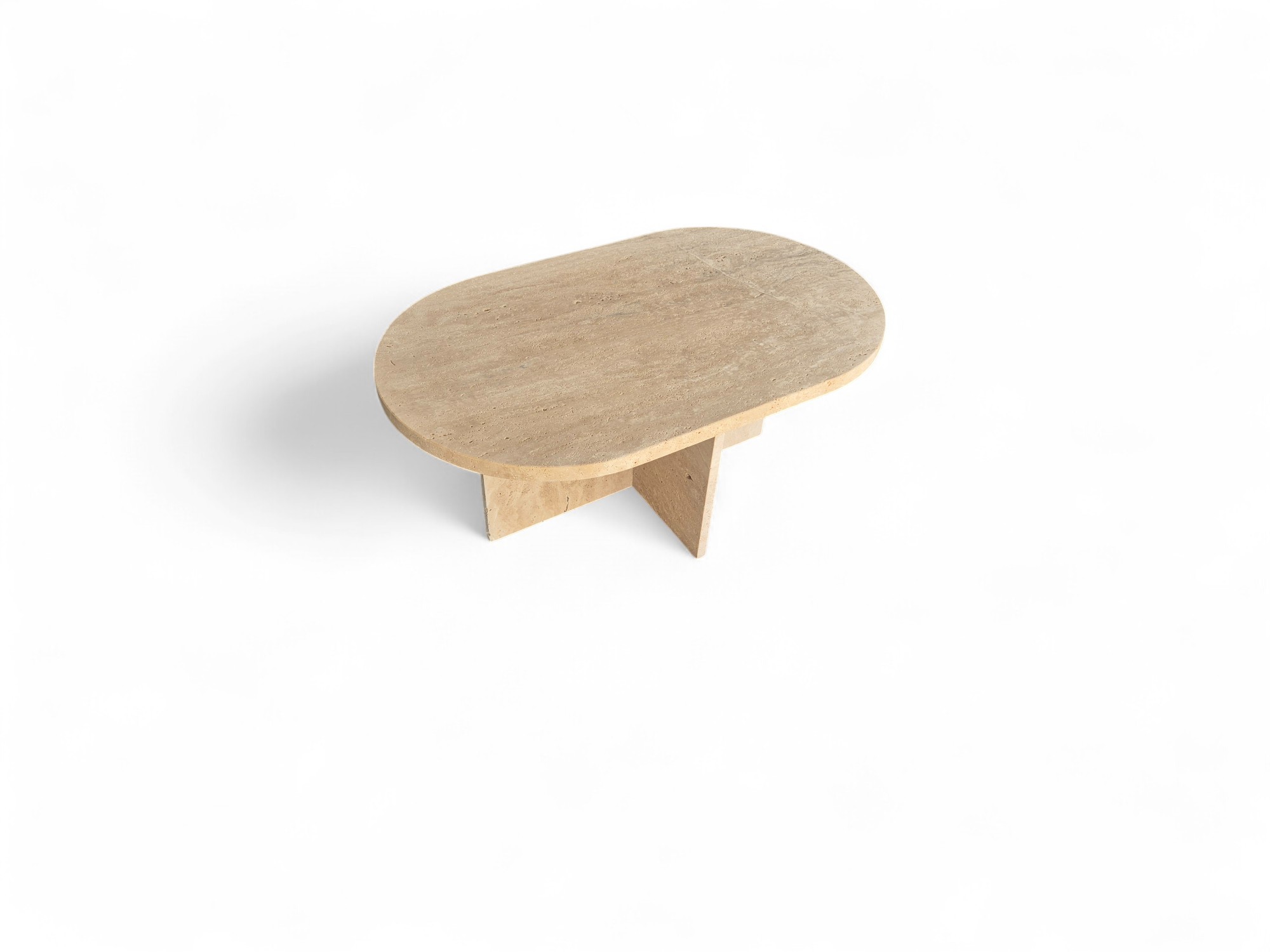 Ovale beige salontafel - Afbeelding 4