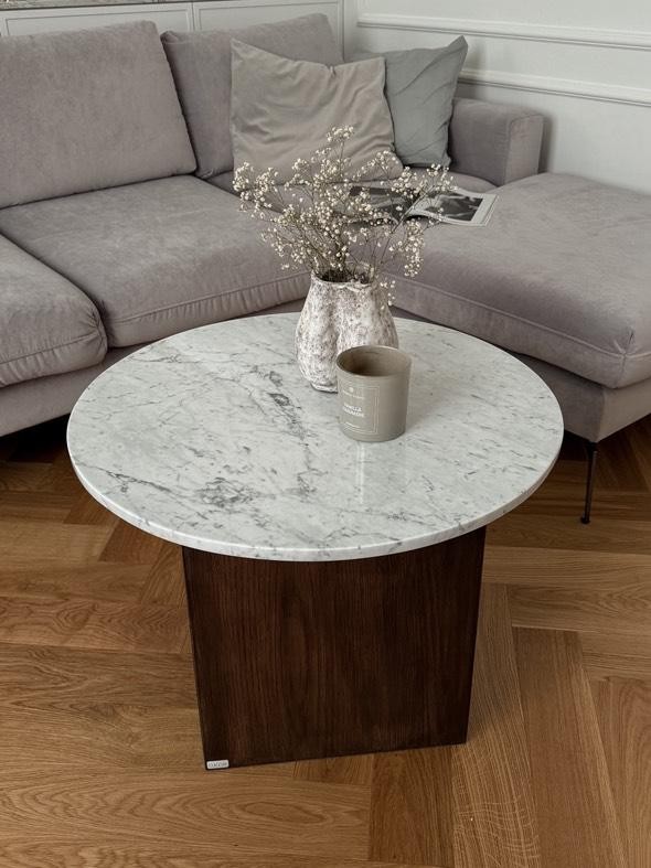Carrara salontafel met eiken onderstel - Afbeelding 4