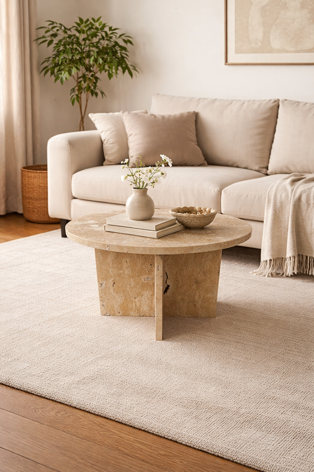 Beige salontafel