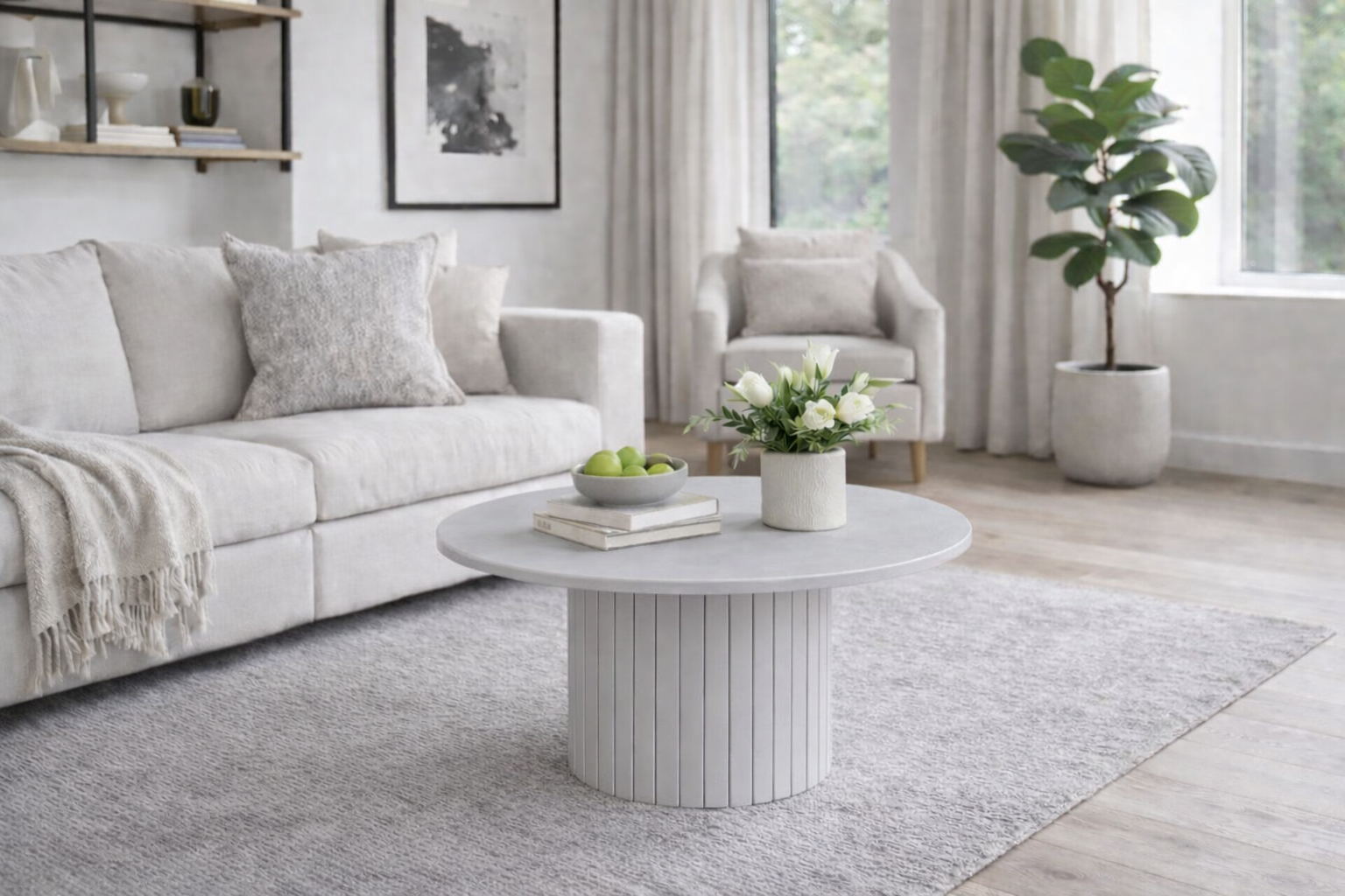 Witte salontafel van Bianco Milano steen