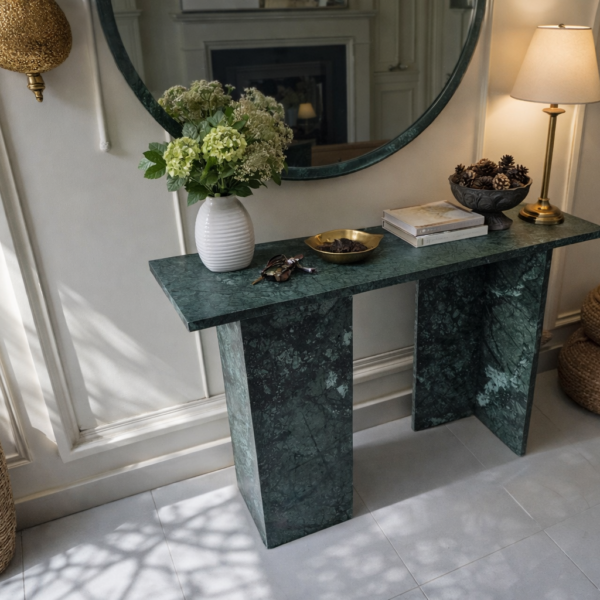 Groene consoletafel voor de hal