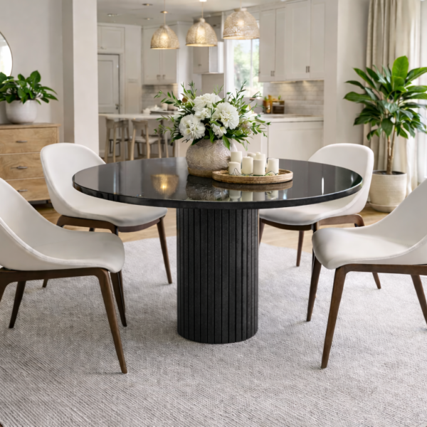 Ronde zwarte granieten tafel Star Galaxy