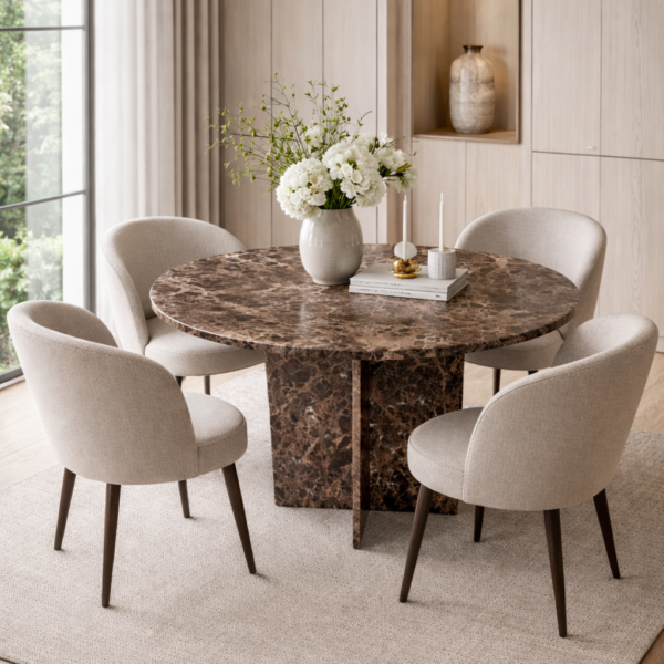 Tafel van bruin marmer