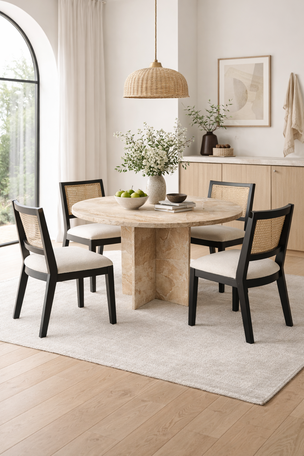 Ronde beige tafel - Afbeelding 2
