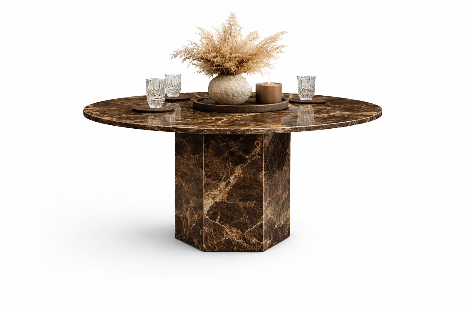 Tafel van bruin marmer - Afbeelding 3